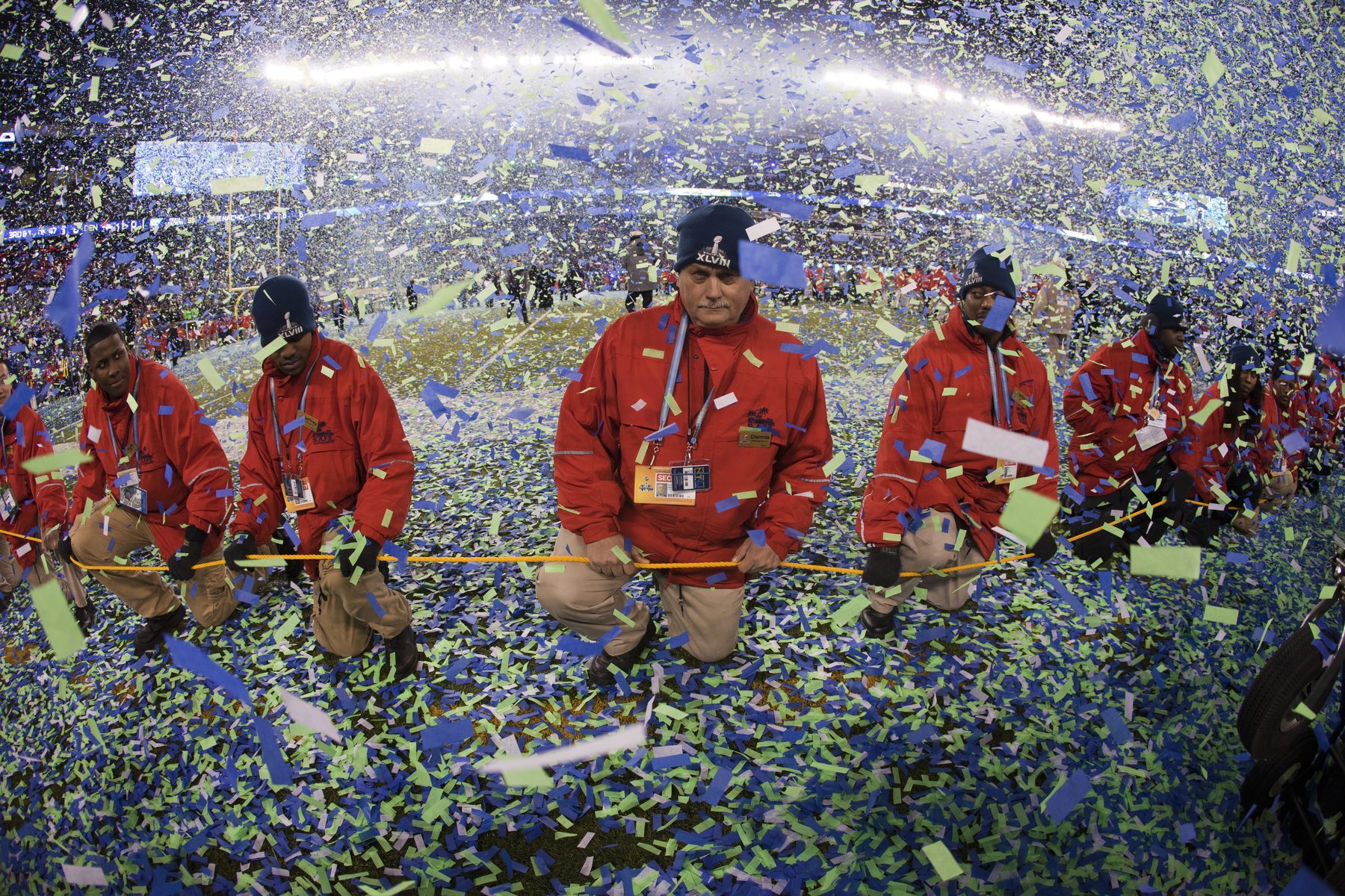 Super Bowl confetti celebration